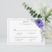 Lila Anemone Greenery Doppelrahmen UAWG Einladung (Stehend Vorderseite)