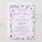 Lila Anemone Hyacinth Spring Brautparty Einladung (Vorderseite)