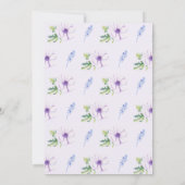 Lila Anemone Hyacinth Spring Brautparty Einladung (Rückseite)
