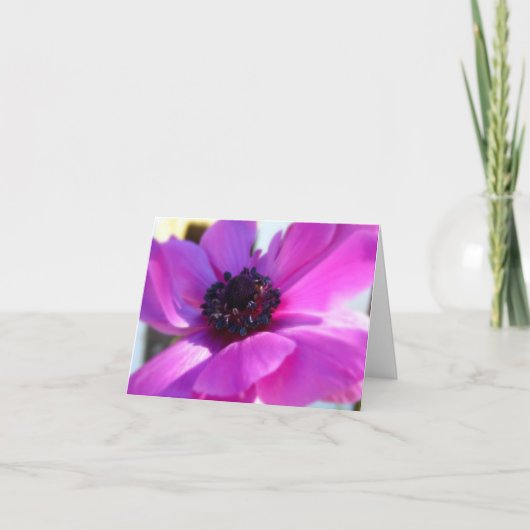 Lila Anemone Note Card im Springtime Dankeskarte (Vorderseite)