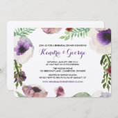 Lila Anemone Probe Abendessen mit Flora Einladung (Vorne/Hinten)