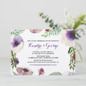 Lila Anemone Probe Abendessen mit Flora Einladung (Stehend Vorderseite)