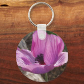 Lila Anemone Schlüsselanhänger (Vorderseite)