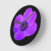 Lila Anemone Wall Clock Runde Wanduhr (Winkel)