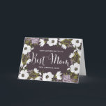 Lila Anemonen blüht | glückliche Karte Mutter<br><div class="desc">Die kundengerechte Karte der Mutter Tages,  dieweiß,  die Flieder- kennzeichnen und Lavendel-Blumen und die moderne Kalligraphie script.</div>