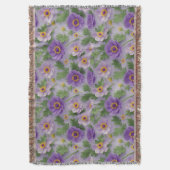 Lila Anemonen-Blumenmuster Decke (Vorderseite Vertikal)