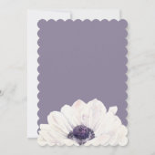 Lila Anemonenbrücke im Brautparty Gown Einladung (Rückseite)