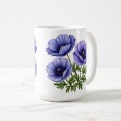 Lila Anemonenstrauß Kaffeetasse (VorderseiteRechts)