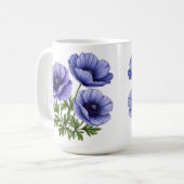 Lila Anemonenstrauß Kaffeetasse (Vorderseite Links)