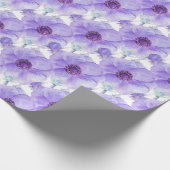 Lila anemonische botanische Aquarellkunst Geschenkpapier (Ecke)