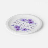 Lila Anemonpapier-Platte für Hochzeiten Pappteller (Schrägansicht)