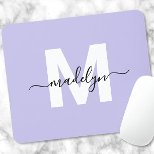 Lila Anfangsbuchstabe Namensmonogramm Mousepad