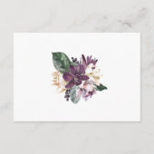 Lila Angaben zur Hochzeit von Plum Boho Begleitkarte (Rückseite)