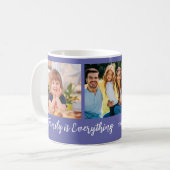 Lila Angebot für Familienname für 3-Fotosammlunge Kaffeetasse (Vorderseite Links)