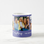 Lila Angebot für Familienname für 3-Fotosammlunge Kaffeetasse (Mittel)