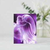 Lila Angel Postkarte (Stehend Vorderseite)