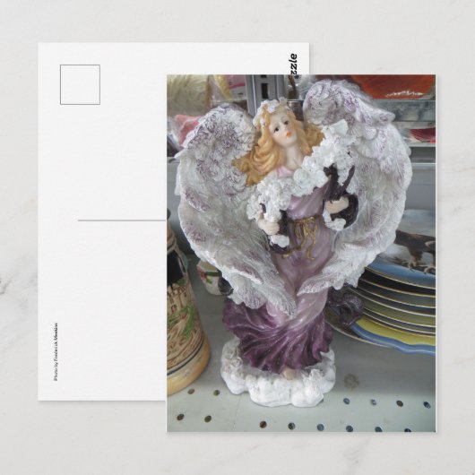 Lila Angel Postkarte (Vorne/Hinten)