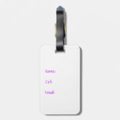 Lila Angel-Reise-Tag Gepäckanhänger (Rückseite vertikal)