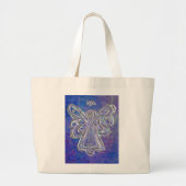 Lila Angel Tote Bag Jumbo Stoffbeutel (Vorne)