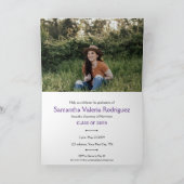 Lila Angled Acht-Foto Abschluss Einladung (Innenseite)