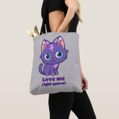 Lila Anime Cat Vector Art Grau Tasche (Von Nahem)