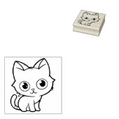 Lila Anime Cat Vector Art Gummistempel (Stempel)