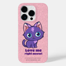 Lila Anime Cat Vector Art Pink