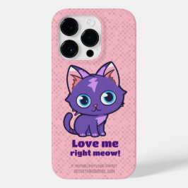 Lila Anime Cat Vector Art Pink Case-Mate iPhone 14 Pro Hülle