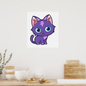 Lila Anime Cat Vector Art Poster (Küche)