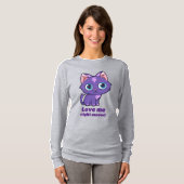 Lila Anime Cat Vector Art T-Shirt (Vorne ganz)