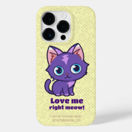 Lila Anime Cat Vector Art Yellow Case-Mate iPhone 14 Pro Hülle