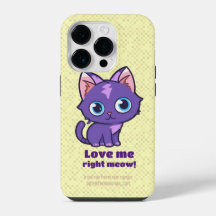 Lila Anime Cat Vector Art Yellow