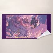 Lila Anime Princess auf Pferdeschlittenhandtuch Badehandtuch (Badehandtuch)