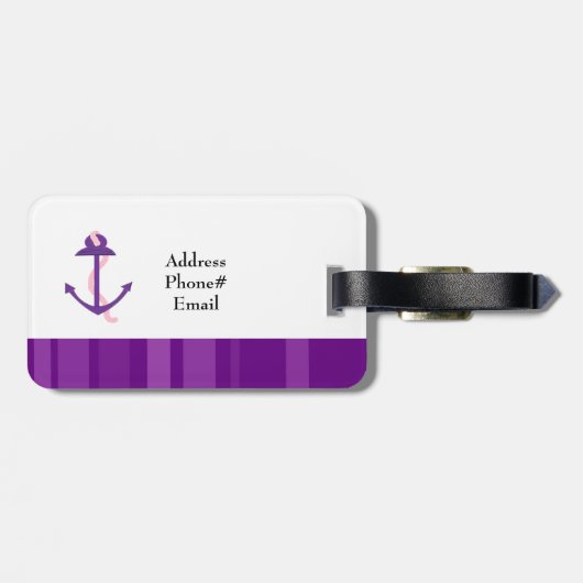 Lila Anker Gepäckanhänger (Rückseite horizontal)