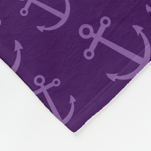 Lila Ankermuster Fleecedecke (Ecke)