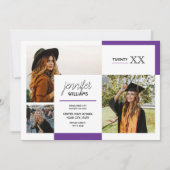 Lila Ankündigung von 3 Fotos Abschluss (Vorderseite)