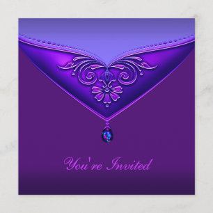 Lila Anlass-Party Einladungs-Schablone Einladung