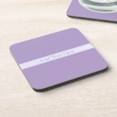 Lila, anpassbarer eleganter Leichtlavender Getränkeuntersetzer (Linke Seite)