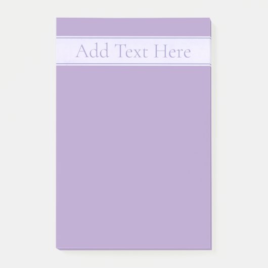 Lila, anpassbarer eleganter Leichtlavender Post-it Klebezettel (Vorderseite)