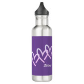 Lila Anpassung von Dreifachherzen Edelstahlflasche (Links)