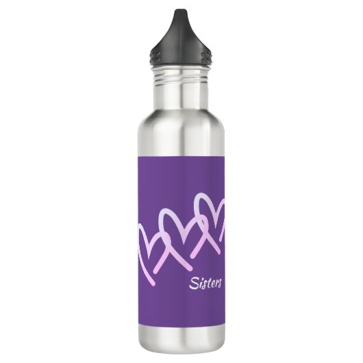 Lila Anpassung von Dreifachherzen Edelstahlflasche (Links)