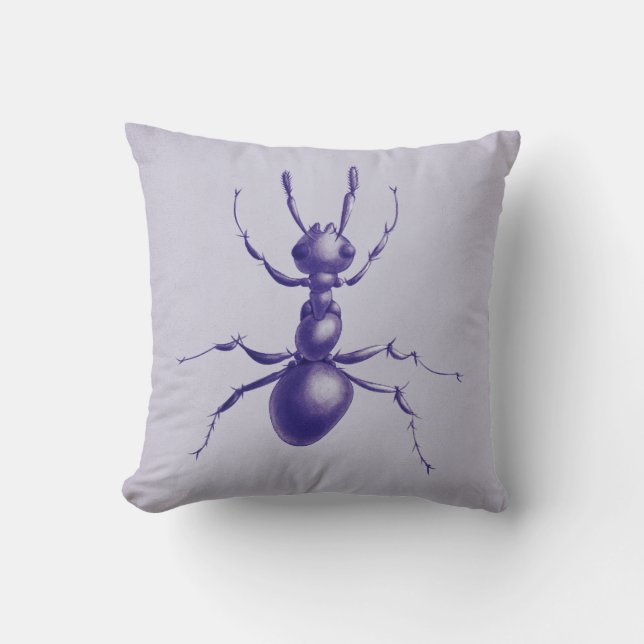 Lila Ant Bug Insect Digitale Kunst Kissen (Vorderseite)