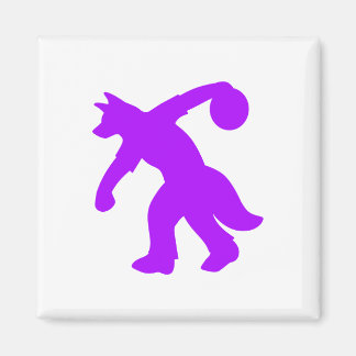 Lila Anthropomorphe Canine Bowling Magnet 0001