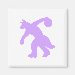 Lila Anthropomorphe Canine Bowling Magnet 0002