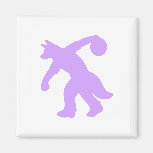 Lila Anthropomorphe Canine Bowling Magnet 0002 (Vorne)