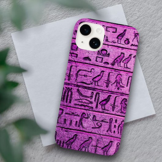 Lila antike ägyptische Hieroglyphen iPhone 14 Fall Case-Mate iPhone Hülle