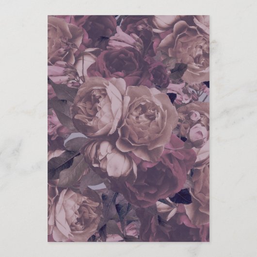 Lila antike Rose Fantasy Wedding Einladung (Rückseite)