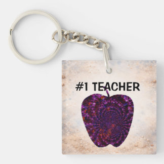 Lila Apfel Lehrergeschenk Schlüsselanhänger