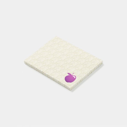 Lila Apfel Post-it Klebezettel (angewinkelt)