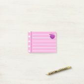 Lila Apfelrosa-Noten Post-it Klebezettel (Auf Schreibtisch)